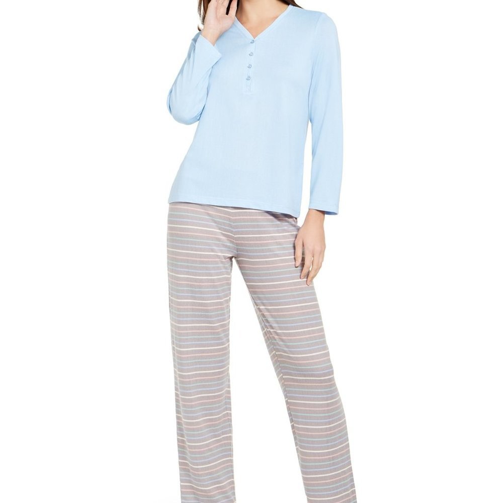 NWT! Charter Club Soft Knit Henley Top Pajamas Set